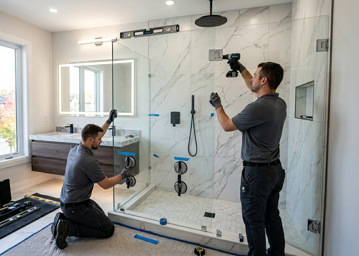 Installing a Frameless Shower Door Installing Frameless Shower Doors